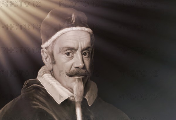 Pope Alexander VII, Alessandro VII, Alexandre VII, Alejandro VII, born Fabio Chigi, 1599 – 1667, ruler of the Papal States from 1655 until his death in 1667, digitally edited after a painting by Giovanni Battista Gaulli