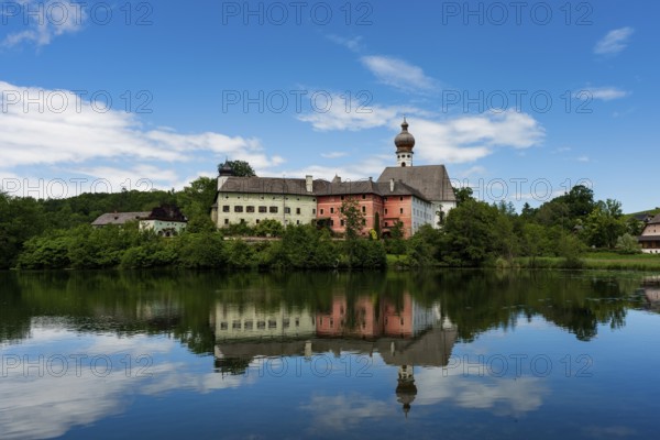 Panoramic view of the Höglwörth Monastery in Bavaria, Germany