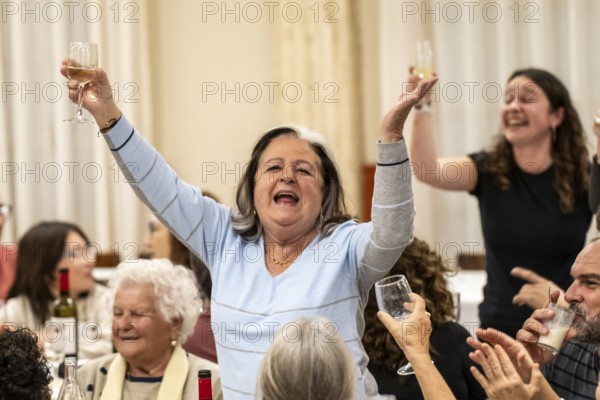 Sopar de cantadors i cantadores, (Dinner of singers), TardOral, Can Tronca, Sant Joan, Mallorca, Balearic Islands, Spain