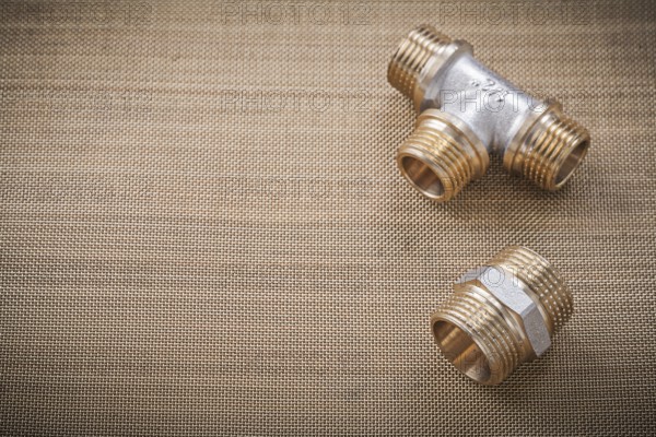 Plumbing fixtures pipe fittings on water mesh filter horizontal version