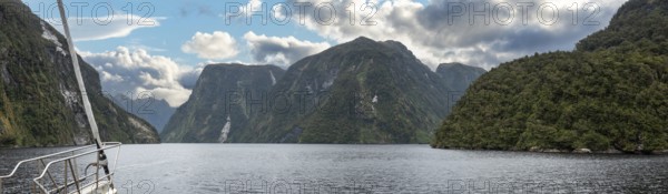 Tranquil sunset landscape at Doubtful Sound, South Island of New Zealand