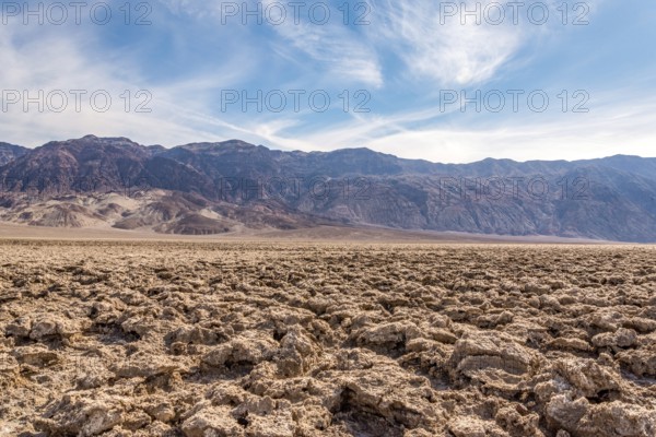 Famous salt field Devils Golf Course in Death Valley National Park, USA