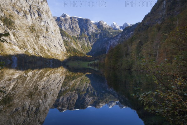 Obersee, Königssee, Schönau, Berchtesgaden National Park, Berchtesgadener Land, Upper Bavaria, Bavaria, Germany