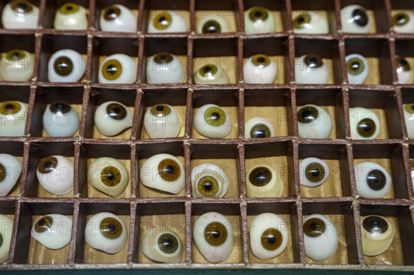 Painted plastic ocular prostheses, 20th century, Sa Bassa Blanca Museum (msbb) Yannick Vu and Ben Jakober, Alcudia, Majorca, Spain