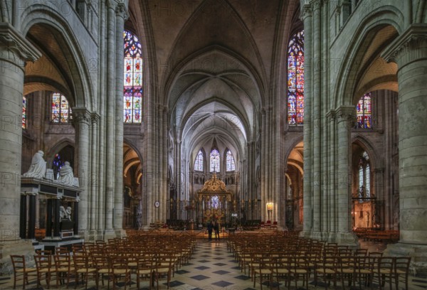 Saint-Etienne Cathedral, first Gothic cathedral, Sens, Burgundy, Yonne department, Bourgogne-Franche-Comte region, France