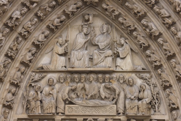 West façade, north portal, tympanum, St., Sankt, Saint