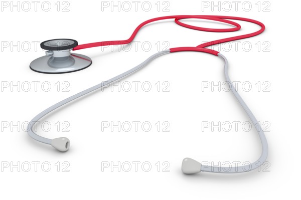 An image of a stethoscope isolated on a white background