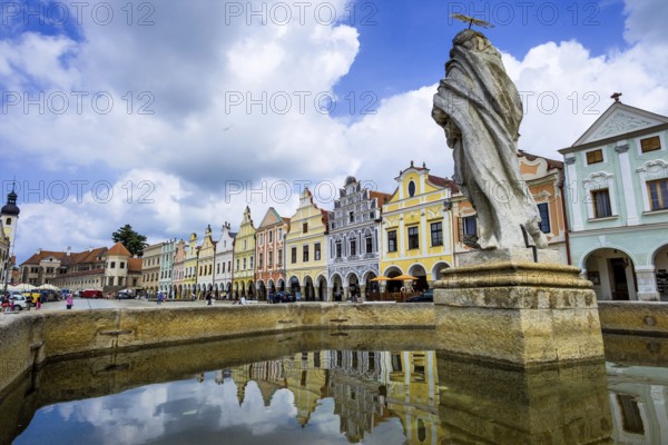 The historic town square of Telc in the Czech Republic. Unesco Austria World Heritage Site