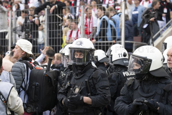 (DFL/DFB REGULATES PROHIBIT ANY USE OF PHOTOGRAPHS AS IMAGE SEQUENCES AND/OR QUASI-VIDEO), RheinEnergieStadion, Cologne, North Rhine-Westphalia, Police, 2nd Bundesliga, 1.FC Köln, 1. FC Kaiserslautern on 18 May 2025 at RheinEnergieStadion in Cologne Germany