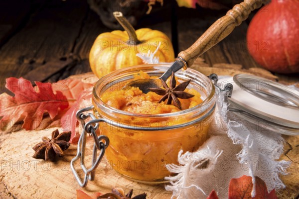 Ein köstlicher herbstlicher cremiger hokkaido kürbis pure