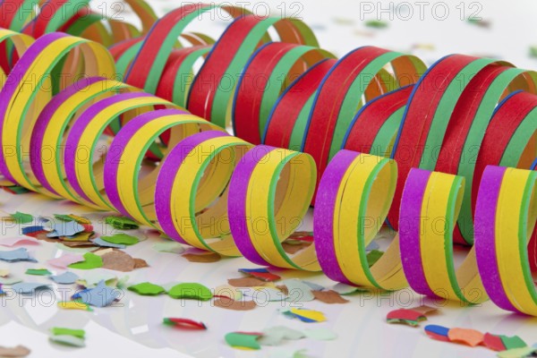 Colourful carnival garlands and confetti at carnival, Austria