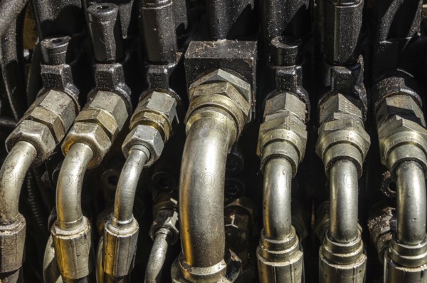 Detail of an engine of an excavator