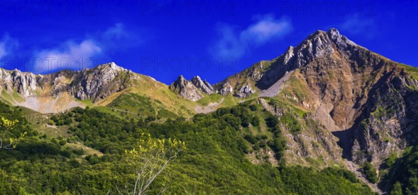Mountains View from Route of La Braña de Mumian PR.AS-11, Somiedo Natural Park, Principado de Asturias, Spain
