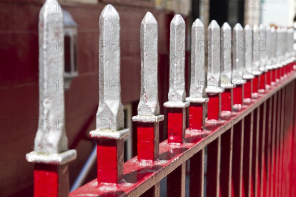 Wrought iron fence with spikes