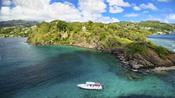A view of Fort Duvernette a defensive structure on Saint Vincent and the Grenadines