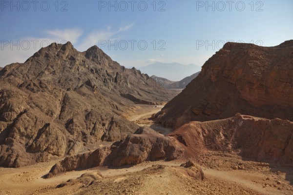 Ancient mountains in vicinities of Eilat in Israel. Warm winter day