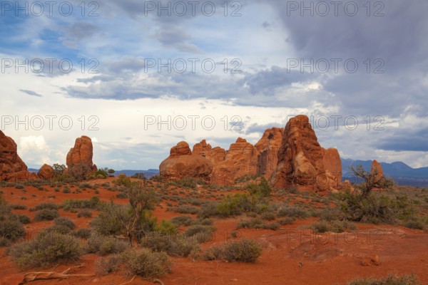 Arches National Park, Moab, Utah, USA. Bordered by the Colorado River in the southeast, it is known as the site of more than 2, 000 natural sandstone arches