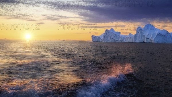 Greenland Ilulissat glaciers at fjord Disco Bay West Greenland