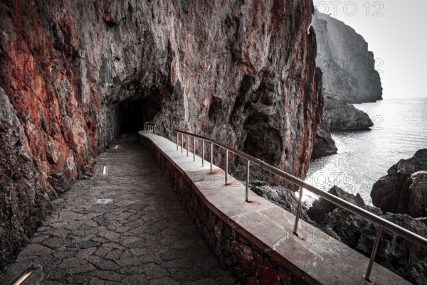 Path with tunnel, sa calobra, mallorca