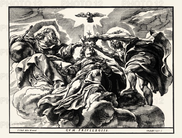 The Coronation of the Virgin, 1633, Christoffel Jegher after Rubens, digitally restored