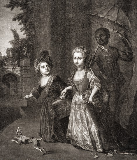 Young Crown Prince Frederick and his favorite sister Wilhelmina, 1716, Frederick the Great or Frederick II