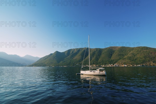 Yachts and boats in the Adriatic Sea, in Montenegro