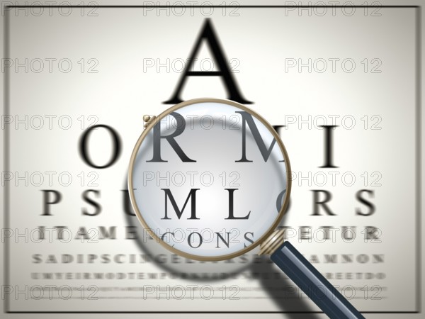 An image of a sharp unsharp test with a magnifying glass