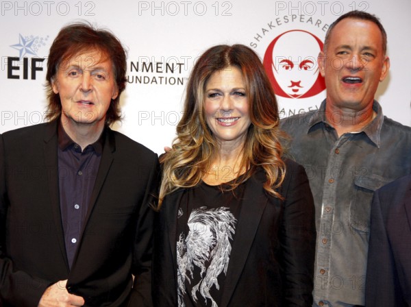 Sir Paul McCartney, Tom Hanks and Rita Wilson at the 23rd Annual Simply Shakespeare held at the Broad Stage in Los Angeles, USA on September 25, 2013. Santa Monica