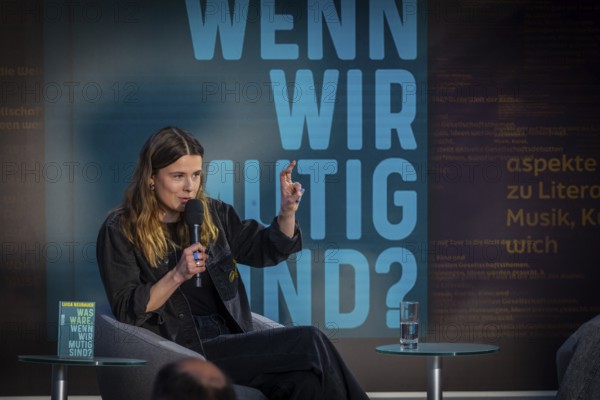 At the new trade fair, 2, 040 exhibitors from 45 countries will present this year's innovations. The motto of this year's fair is Words move worlds . This year's guest country is Norway. ZDF Aspects Luisa Neubauer in conversation with Katty Salie', Leipzig, Saxony, Germany