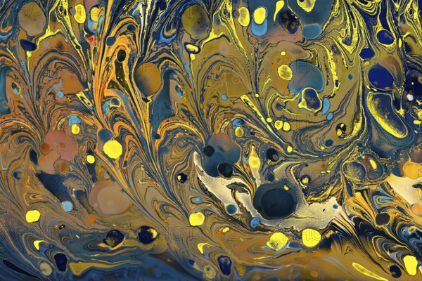 Traditional Ottoman Turkish abstract marbling art patterns as background
