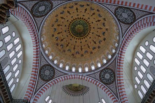 ISTANBUL, TURKEY, MAY 28 : Interior view of the Suleymaniye Mosque in Istanbul Turkey on May 28, 2018