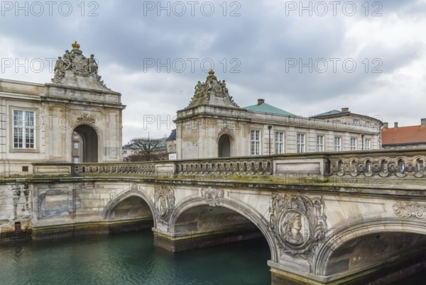 Marble Bridge and the pavilions near Christiansborg Palace in Copenhagen, Denmark