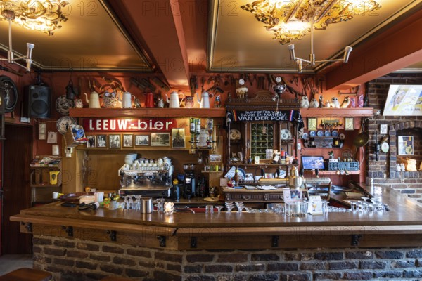 Valkenburg, Limburg, The Netherlands, 04 05 2022, Traditional wooden interior design of the Cafe aan de Kirk