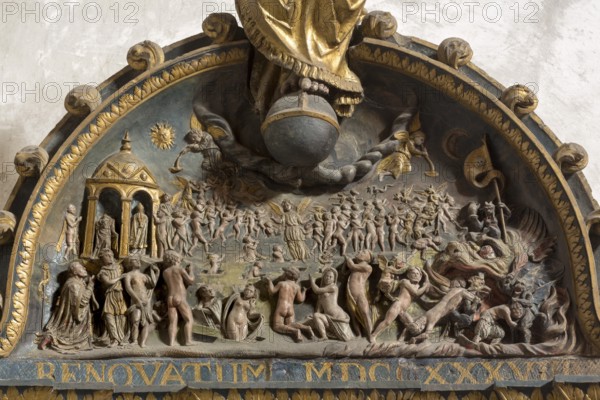 Brauweiler near Pulheim, St Nicholas Abbey Church, north aisle, St Michael's Altar from 1561, Last Judgement