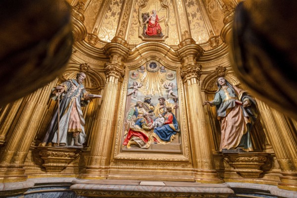 Retabel der Könige, Rokoko-Stil, 18. Jahrhundert, Kathedrale Santa María de Calahorra, Calahorra, La Rioja, Spanien