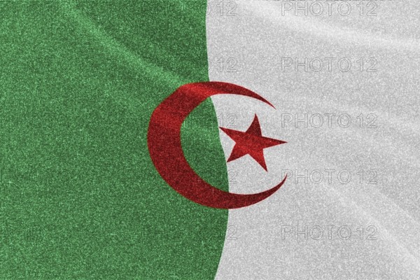 Algeria glitter flag, national flag, glittering flag sparkle background