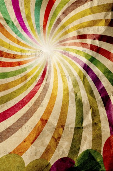 Decorative retro background paper and ornaments. Style 80s multi colors