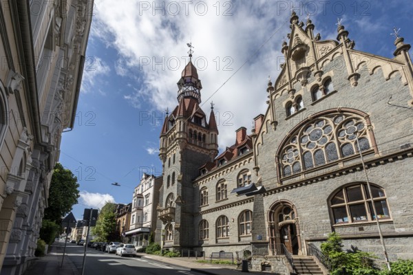 Old town hall in Vohwinkel, today Vohwinkel district administration centre with district council, social services, residents' registration office, municipal library - Wuppertal, North Rhine-Westphalia, Germany