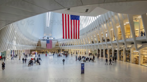 January 16, 2023, New York, NY, USA: Inside of One World Trade Center Oculus building at Westfield World Trade Center