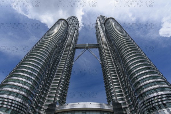 Petronas Twin Towers, the most famous twin skyscrapers in Kuala Lumpur, Malaysia