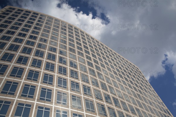 Futuristic skyscraper in Battery Park, New York, USA