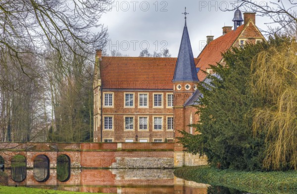 Hulshoff Castle, or Burg Hulshoff, is water castle, or Wasserschloss, located in Havixbeck in the Muenster area, Germany