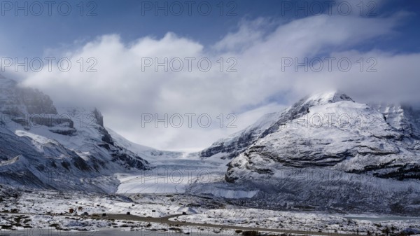 Beautiful autumn landscape scene in mountain in background in National Parkwest Canada