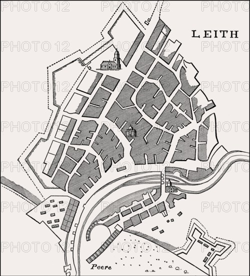 Plan of Leith, Edinburgh, Scotland, 1693