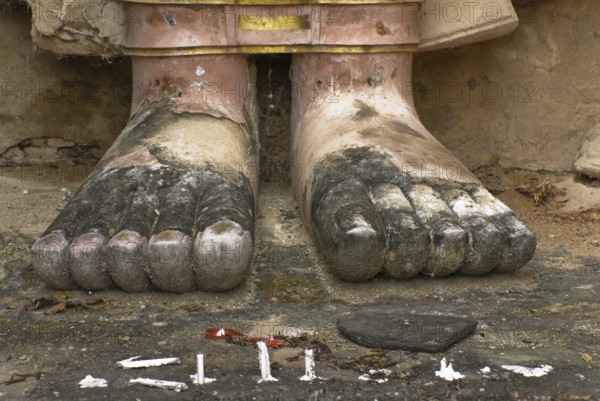 Buddha feet in the old Siamese capital Sukhothai, Statue, Thailand, Northern Thailand, Southeast Asia