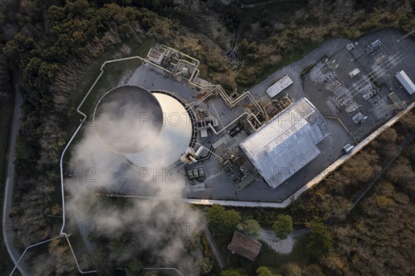 Aerial documentation of the industrial plants for the exploitation of boraciferous blowholes in the Monterotondo Martima Grosseto area