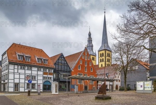 Square in Lemgo historical center, Germany