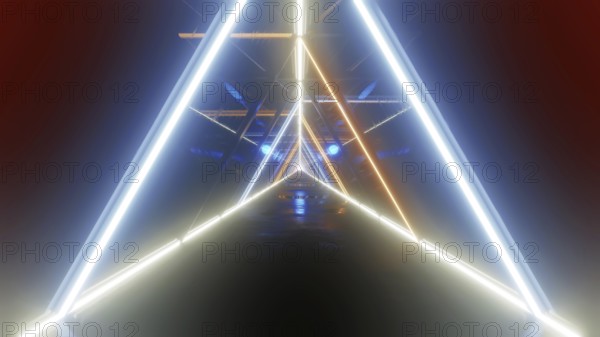 A stylish science fiction tunnel 3D illustration