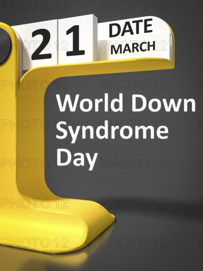 Vintage calendar World Down Syndrome Day 21st of march