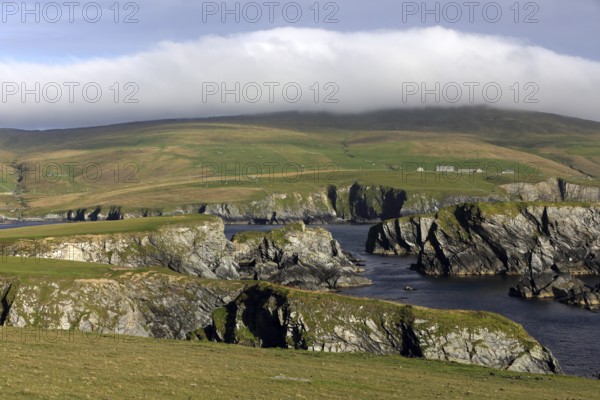 Cliff coast of Southern Mainland, Shetland islands, Scotland, United Kingdom